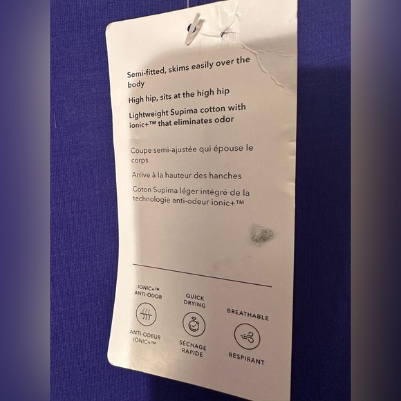 NWT ATHLETA XL Outbound Mock Neck Tank Bright Blue Oversize Arm Holes Cotton Bld - Picture 3 of 9